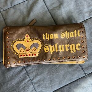 RARE vintage Isabella Fiore Y2K Studded Wallet with Crown Design